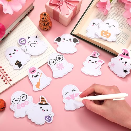 Yinder 24 Pads Kawaii Ghost Sticky Notes Fun Cartoon Memo for School - color: Multicolor, size: Ghost