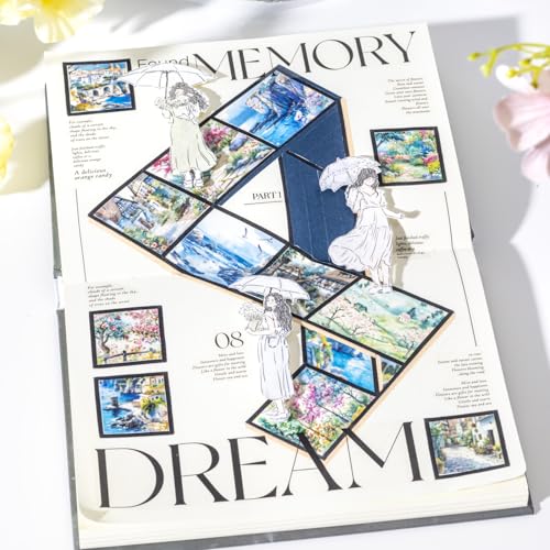 6 Rolls Four Seasons Landscape PET Tape for Scrapbook Journaling - style: Four Seasons