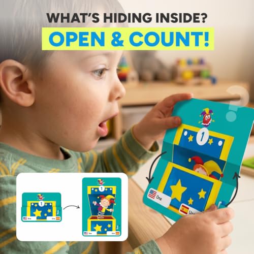 KIDROX Count to 20 Flashcards – Open & Discover Hidden Surprises! Learn Numbers 1–20 in English & Spanish with Marji | 20 Fold-Out Cards | Fun Counting Game for Kids 3+ - color: Count 1 to 20
