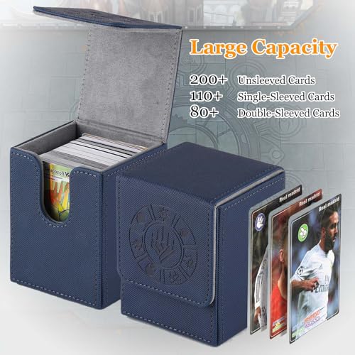 Arkeiliy MTG Deck Box 110+ Storage Sleeved Cards for Magic Commander - color: Blue