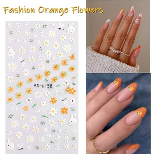 Nail Stickers for Nail Art Cherry Blossoms Nail Decals for Women - color: Colorful-11