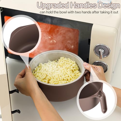 MEACOLIA Jumbo 50 oz Microwave Ramen Cooker Bowl - color: Beige, size: 50 oz Ramen Bowl (Bowl Only)
