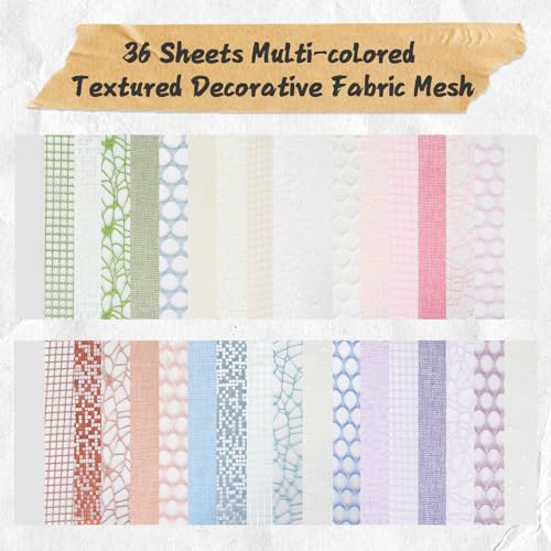 Textured Scrapbook Paper with Decor Mesh Fabric Creative Kit, 6 Pack