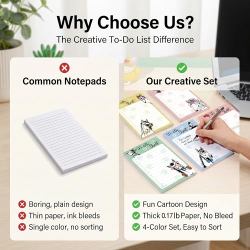 4 Pads Horse Cute Sticky Notes 4x6 Funny Post it Notes Animal Stationary - color: Horse