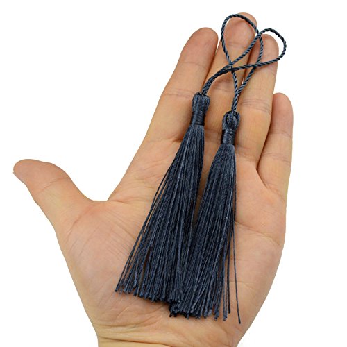 100Pcs 5 Inch Silky Bookmark Tassels for Jewelry, Souvenir(Dark Grey) - color: #26 Dark Grey