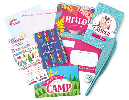 Playhouse 28-piece Happy Camper Girls Stationery Set with Tote and Pen
