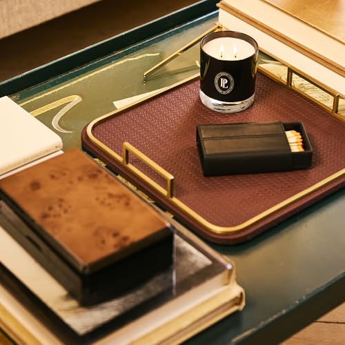 Preston Lane Mayfair Decorative Coffee Table Tray, Faux Leather - Alabaster - color: Alabaster