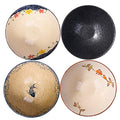 Ceramic Ramen Bowl Set of 4, 8'' Retro Soup Bowl with Floral & Fish Design - color: SZ