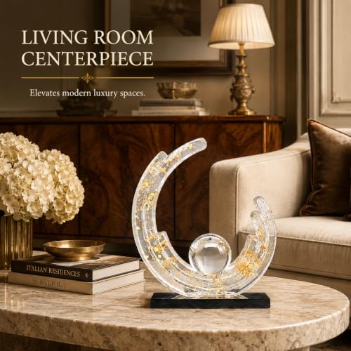 AWNR Modern Abstract Art Sculpture Living Room Aesthetic Decor - color: Transparent Gold