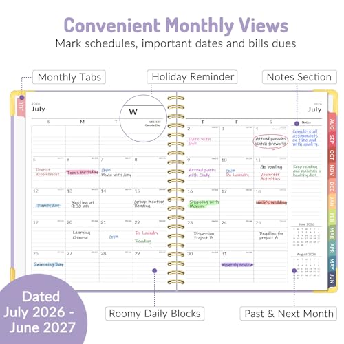 Forvencer Academic Planner 2026-2027, Weekly & Monthly Hardcover Planner A4 - color: Black, size: 8.5" x 11" (Jul 2026 - Jun 2027)