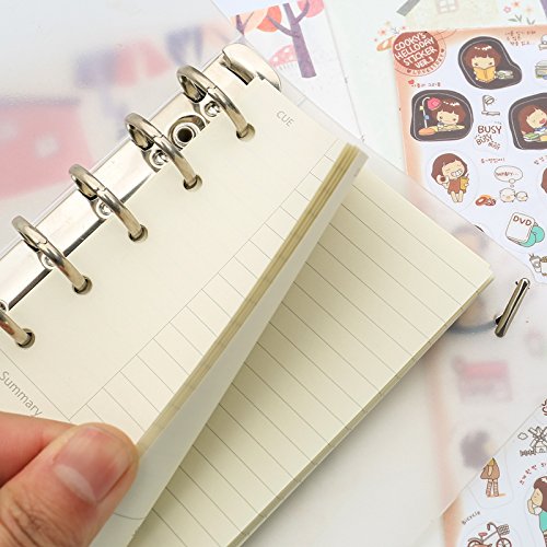 A7 Cornell Design Planner Refill 6 Holes Notebook Binder Refills, A7 College Rule Note Linned Planner Inserts for Filofax 100gsm Paper Pocket Size, 4.84 x 3.23'', Harphia - color: Cornell, size: A7