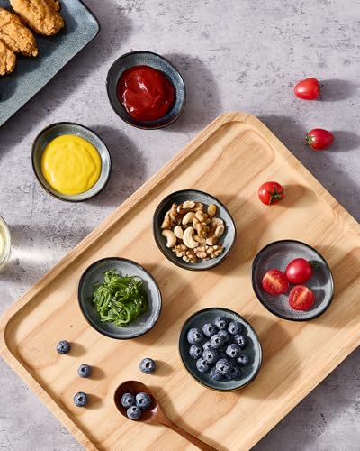 famiware Ceramic Soy Sauce Dish, 2.1oz Dipping Bowl Set of 6, Deep Forest - color: Deep Forest, size: 6pcs