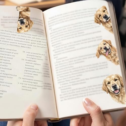 Golden Retriever Gifts for Women - Golden Retriever Magnetic Bookmarks 8PCS, Cute Dog Page Markers with Peek Design, Gifts for Dog Lovers Women, Book Accessories for Readers & Planners - style: Golden Retriever Gifts for Women