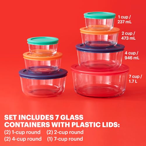 Pyrex Simply Store (7-Pack) Glass Food Storage Containers Set - size: 7 Pack (Medium)