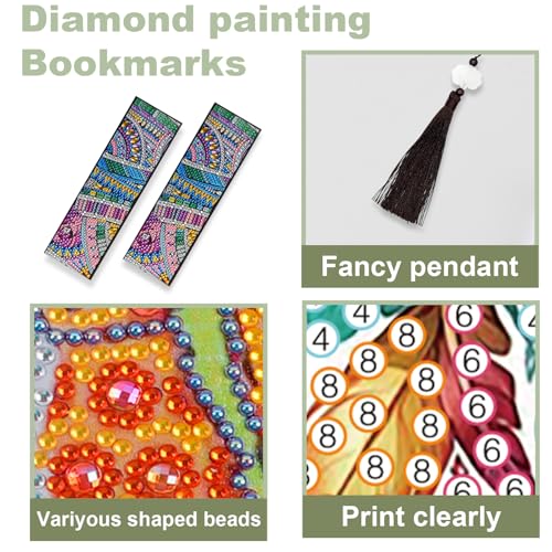 Tontut 3pcs Diamond Art Painting Kit Bookmarks, Star River Exquisite General DIY Bookmarks, Lightweight and Durable for Reading Lovers - color: Star River