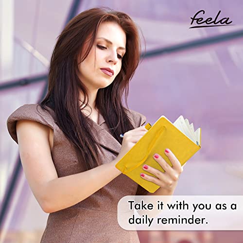 feela 18 Pack Journal Notebook for Work, Business Notebook Bulk Hardcover Lined Writing Journal with Pen Holder for Men Women Note Taking, with 18 Black Pens, 120 GSM, 5.1”x8.3”, A5, Yellow - color: 18 Yellow