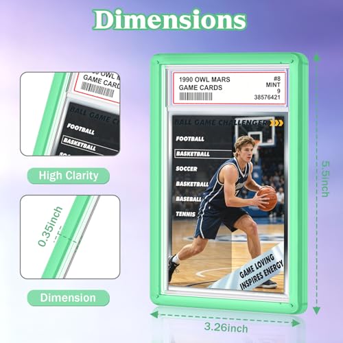 for 1 Pack PSA Slab Guard,Durable PSA Slab Protector Case,Hard TPU Stackable,Shock Absorbing Edge Protection,Soft Touch,Multiple Colors Guards with Precision Fit for Graded Cards Case,Green - color: Green, size: 1 Pack