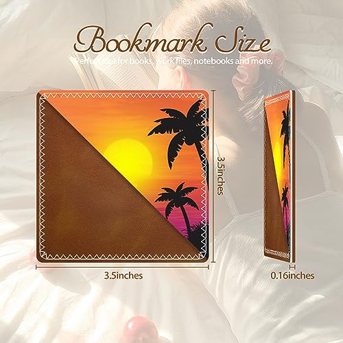 Personalized Leather Bookmarks, Fun & Cute Book Accessories for Reading Lovers, Unbreakable Page Markers for Women Men Girls Boys Student Teacher Kids Retirement Birthday Gifts (Sunset Sea) - color: Sunset Sea