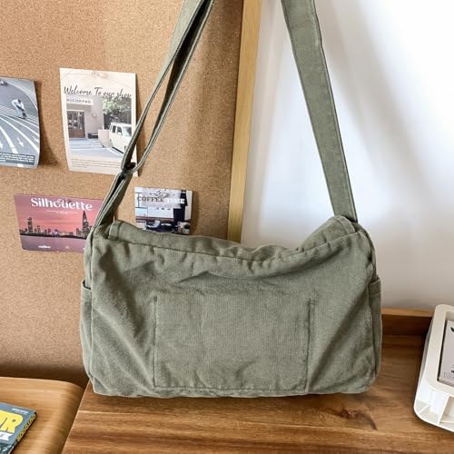 Messenger Bag for Women Men Satchel Bag Canvas Crossbody Shoulder Bag Casual Sling Bag - color: Purple