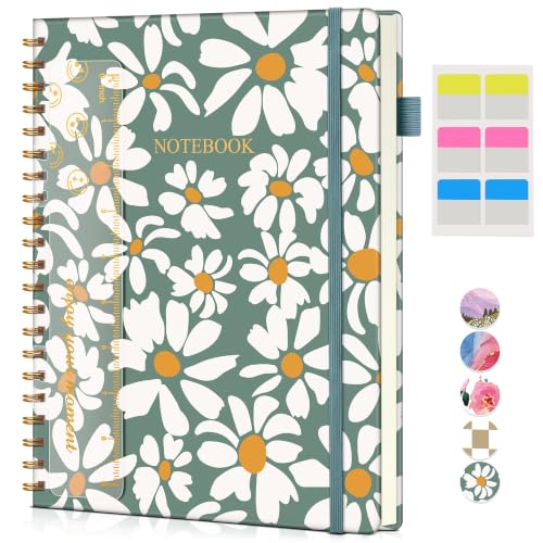 Blank Spiral Notebook Journal 8.5” x 11”, A4 Large Sketch Book for Women Men, 100 GSM Blank Paper Drawing Notebook, Hardcover Spiral Bound Sketchbook for Sketching Work School, Field of Daisies - color: Field of Daisies, size: Plain