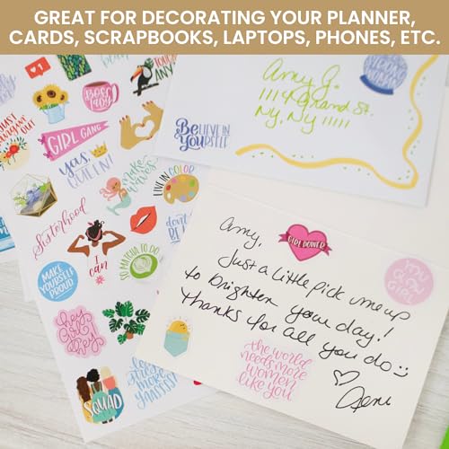 bloom daily planners Female Empowerment Planner Stickers - Variety Pack for Planning, Decorating, & Scrapbooking - 6 Sheets / 205 Girl Power Themed Stickers