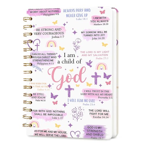 Lined Spiral Journal Notebook for Work A5, 160 Pages, I am A Child of God - color: Good