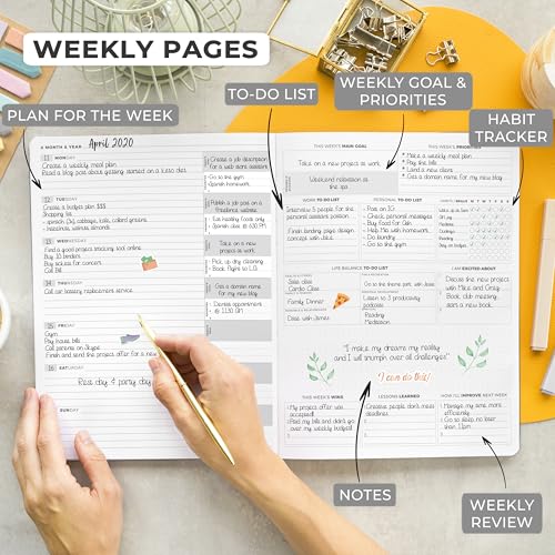 Clever Fox Planner PRO Light, Undated Weekly Planner, 8.5x11, Black - color: Black, size: A4 (8.5" x 11") Light Version
