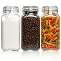 ComSaf Large Square Glass Jars with Airtight Lids 78 oz 3 Pack Wide Mouth - size: 78 fl oz x 3