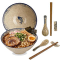 40 OZ Ceramic Ramen Bowl Set with Spoons, Chopsticks and Rests