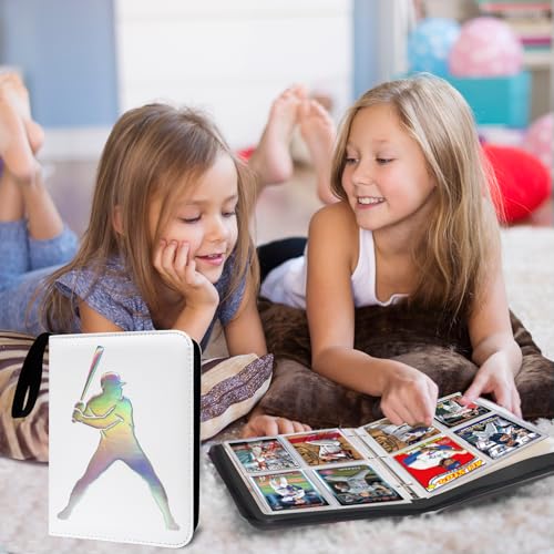 400 Pockets Baseball Card Binder, Laser Silver Hot Stamping Cover,W633 - color: Dazzling Baseball-400