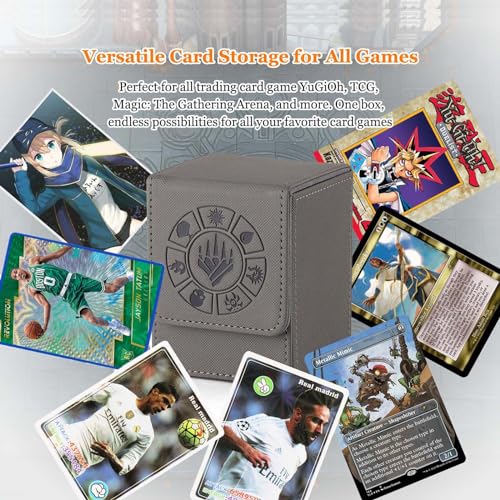 Arkeiliy MTG Deck Box 110+ Storage Sleeved Cards for Magic Commander - color: Grey