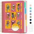 Taja Cute Large Spiral Lined Notebook for Work with 5 Removable Dividers - color: Z - Merry Whiskers