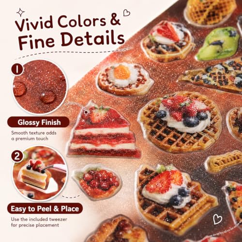 Japanese Sticker Book,1400 PCS Romantic Memory Series Aesthetic Stickers, Heisei Retro Vintage Comic Style Stickers for Scrapbooking, Journaling, DIY Crafts and Decoration - color: Maple Sugar