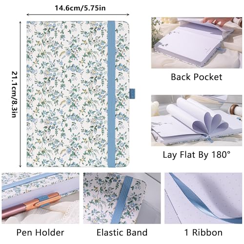 TIEFOSSI Dotted Journal for Women, A5 Dotted Grid Notebook for Writing - color: Blue, size: Dotted
