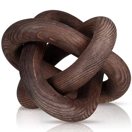 Yalikop 3 Link Wood Knot Decor Rustic Table Shelf Accents, Black Walnut - color: Black Walnut