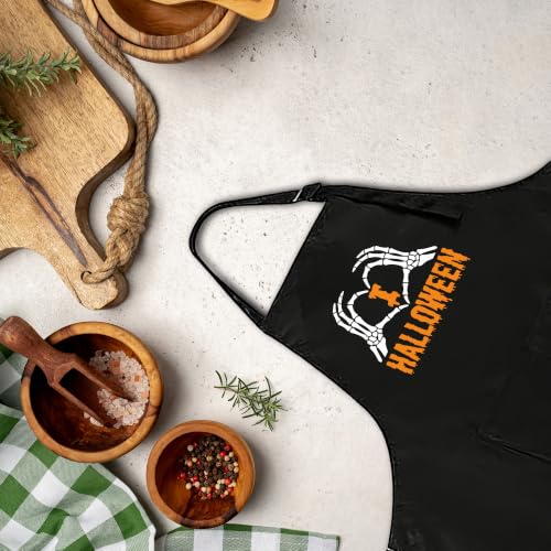 Funny Apron for Men Women,Humorous Kitchen Apron- Grilling Cooking BBQ Accessories, Gift for Dad Husband - color: I Love Halloween