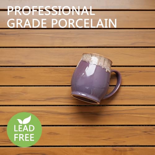Bosmarlin Extra Large Ceramic Coffee Mug, 24 Oz, Dishwasher and Microwave Safe, Big Oversized Tea Cup, Reactive Glaze (Deep Purple) - color: Deep Purple