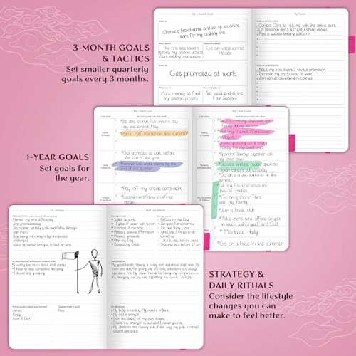 Legend Planner Undated, Weekly & Daily Goal Journal, A5 Hot Pink - color: Hot Pink Gold (Undated), size: A5 (5.5'' x 8.3'')