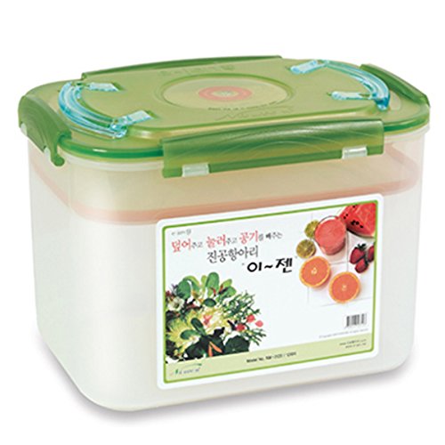 e-jen Premium Kimchi, Sauerkraut Container Probiotic Fermentation with Inner Vacuum Lid (Earthenware Green, 3.1 gal/ 12L) - color: Earthenware Green, size: 3.1 gal