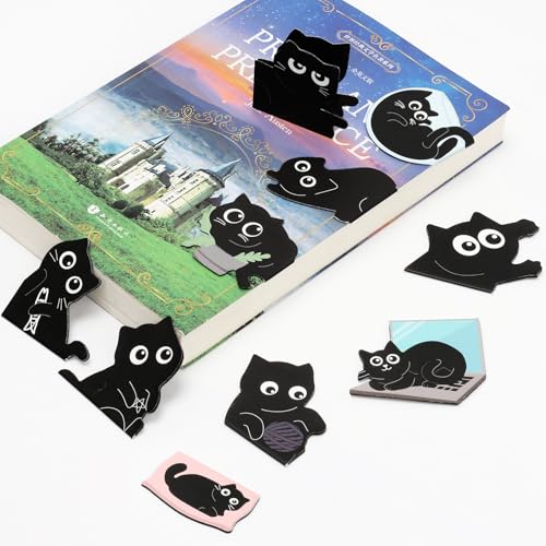 Cat Bookmark, Tumwisk 10PCS Cute Bookmarks Gifts for Cat Lovers - color: Black Cat