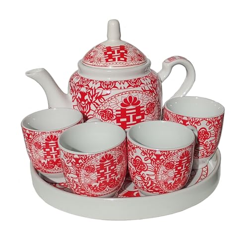 Chinese Wedding Tea Gift Set Service Bride and Groom (Double Happiness S) - color: Double Happiness S