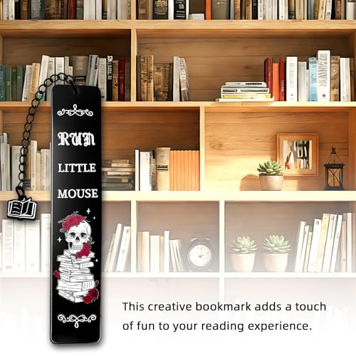2Pcs Dark Romance Bookmark Funny Gifts for Women Men Book Lover Cute Metal Book Mark Stainless Steel Bookmark Skull Rose Reading Lover Accessories Unique Friend Coworker Valentines Day Gifts - style: Al-dark romance