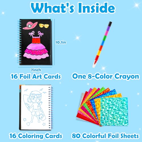 FUNNYB&G Foil Art Craft Kit for Kids, Sparkly Birthday Gift Toy for Kids - style: Summer