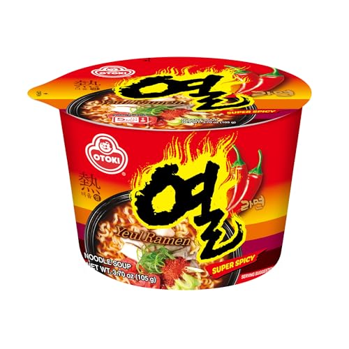 OTOKI Yeul Ramen Bowl – Super Spicy Korean Ramen with Savory Broth, Chewy Noodles, 3.70oz (Pack of 6)