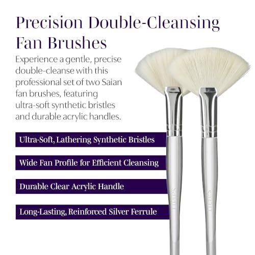 Saian Facial Cleansing Brush, Fan Style Skincare Brushes - Set of 2