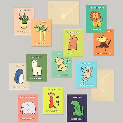 Monolike Day-by-day Card, Story town Ver.2 - Mix 36 Mini Single cards, 36 envelopes, 36 stickers Package - color: Story town Ver.2