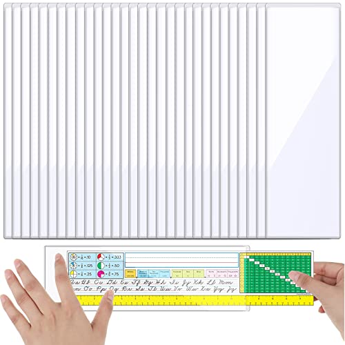 Chinco 30 Pcs Self Adhesive Clear Index Card Pockets, 3.55 x 10.8 inches - size: 3.55 x 10.8 Inches