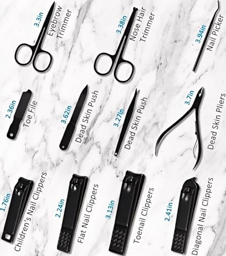 MINKINH Manicure Set Professional Nail Clipper Kit-26 Pieces,Brown - color: Brown