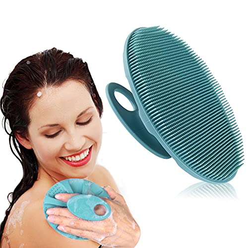INNERNEED Silicone Body Cleansing Brush Exfoliating Scrubber, Dark Green - color: Dark Green