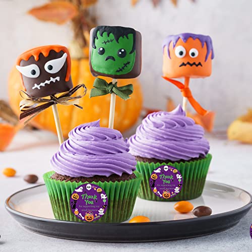 Heyfibro 500 PCS 1.5 Inch Thank You Stickers for Small Business, Baking, Gifts, Envelopes, Weddings (Halloween) - style: Halloween